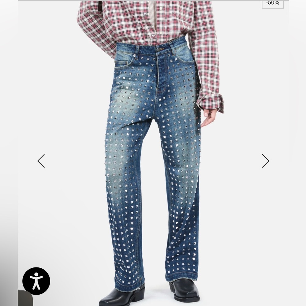 NWT THE KOOPLES Studded Denim Blue Jeans FR 40 US 8 10 $675